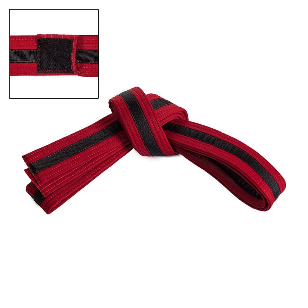Adjustable Black Striped Belt Red/Black