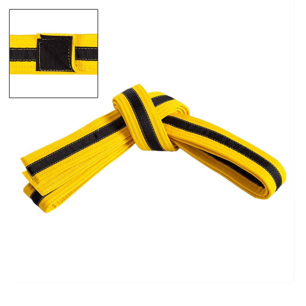 Adjustable Black Striped Belt Yellow/Black