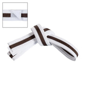 Adjustable Striped White Belt White Brown