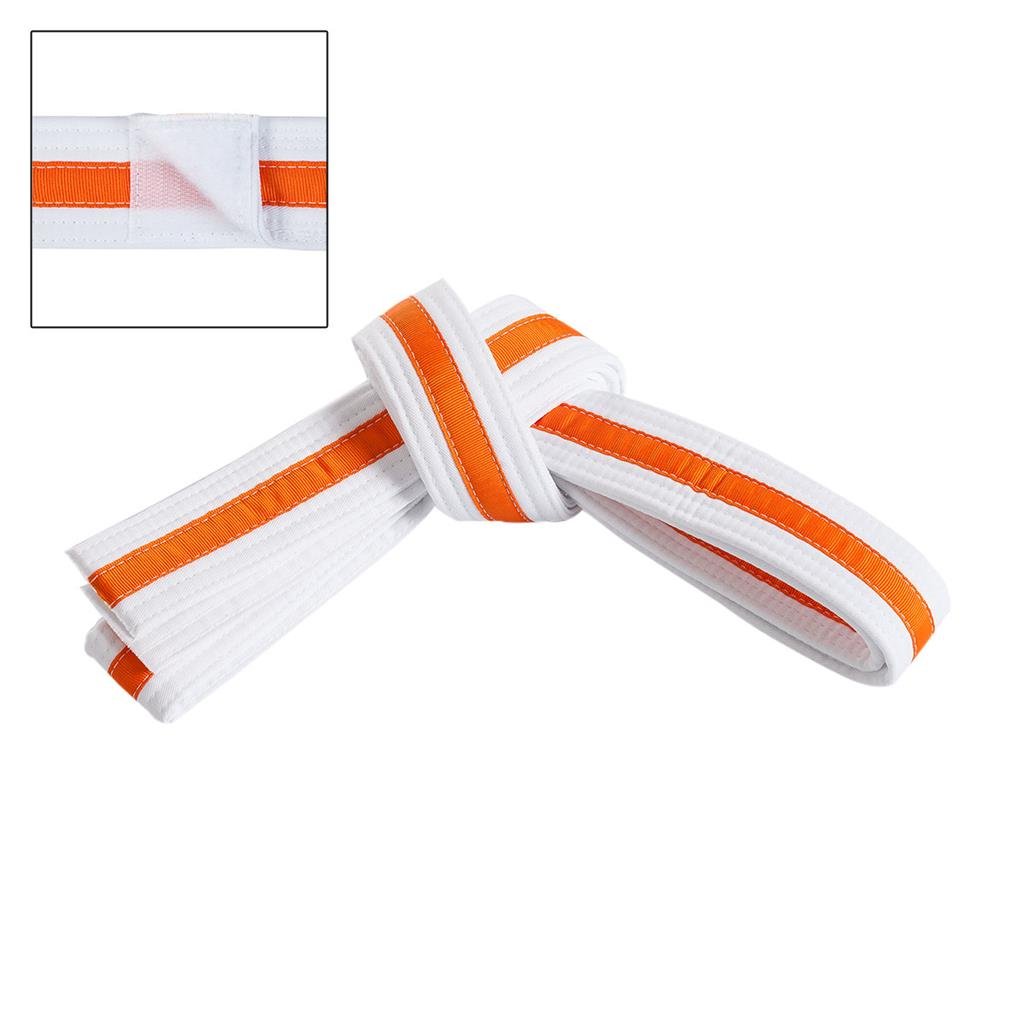 Adjustable Striped White Belt White Orange