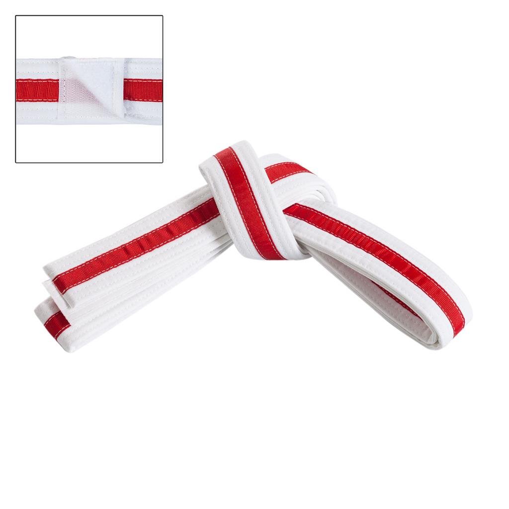Adjustable Striped White Belt White/Red