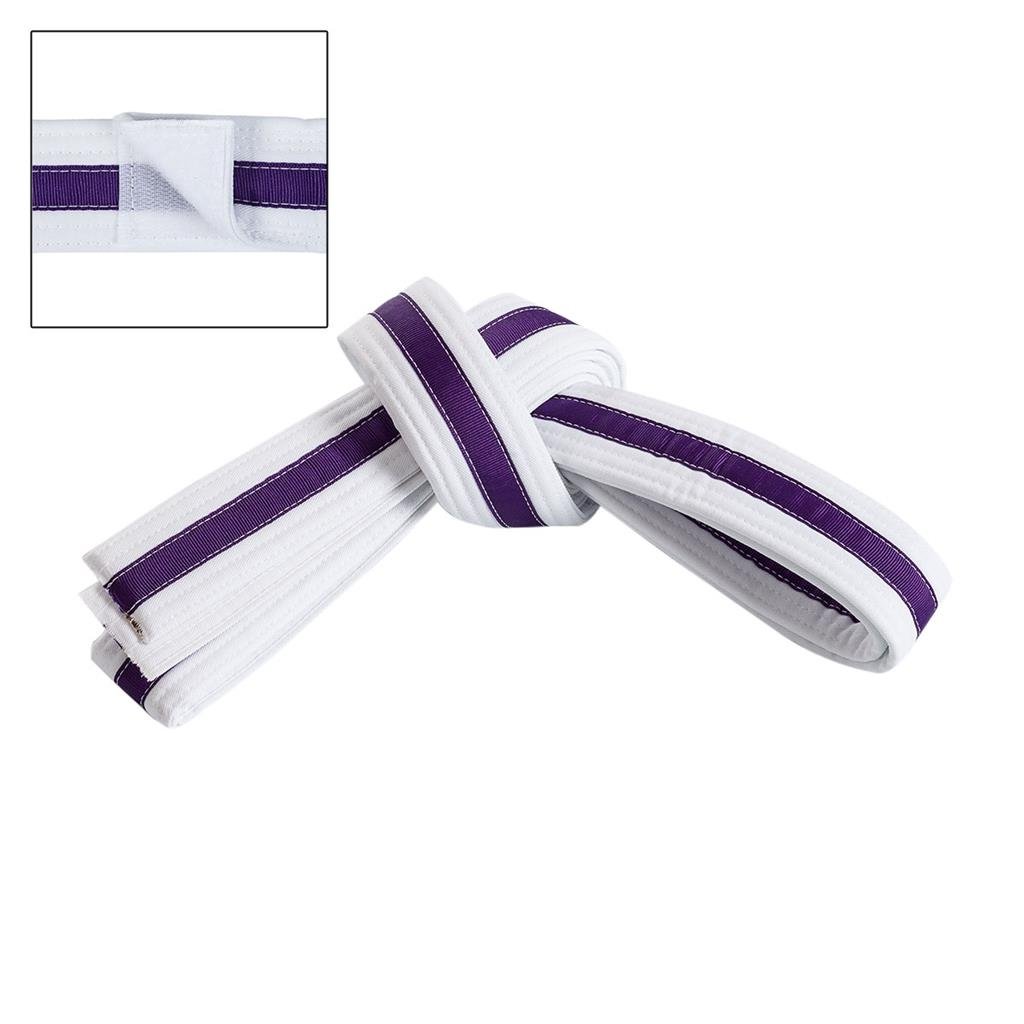 Adjustable Striped White Belt White Purple