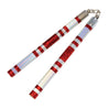 Chrome Stripe Taped Competition Nunchaku 12" Silver/Red