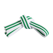 Double Wrap Double Striped White Belt White/Green