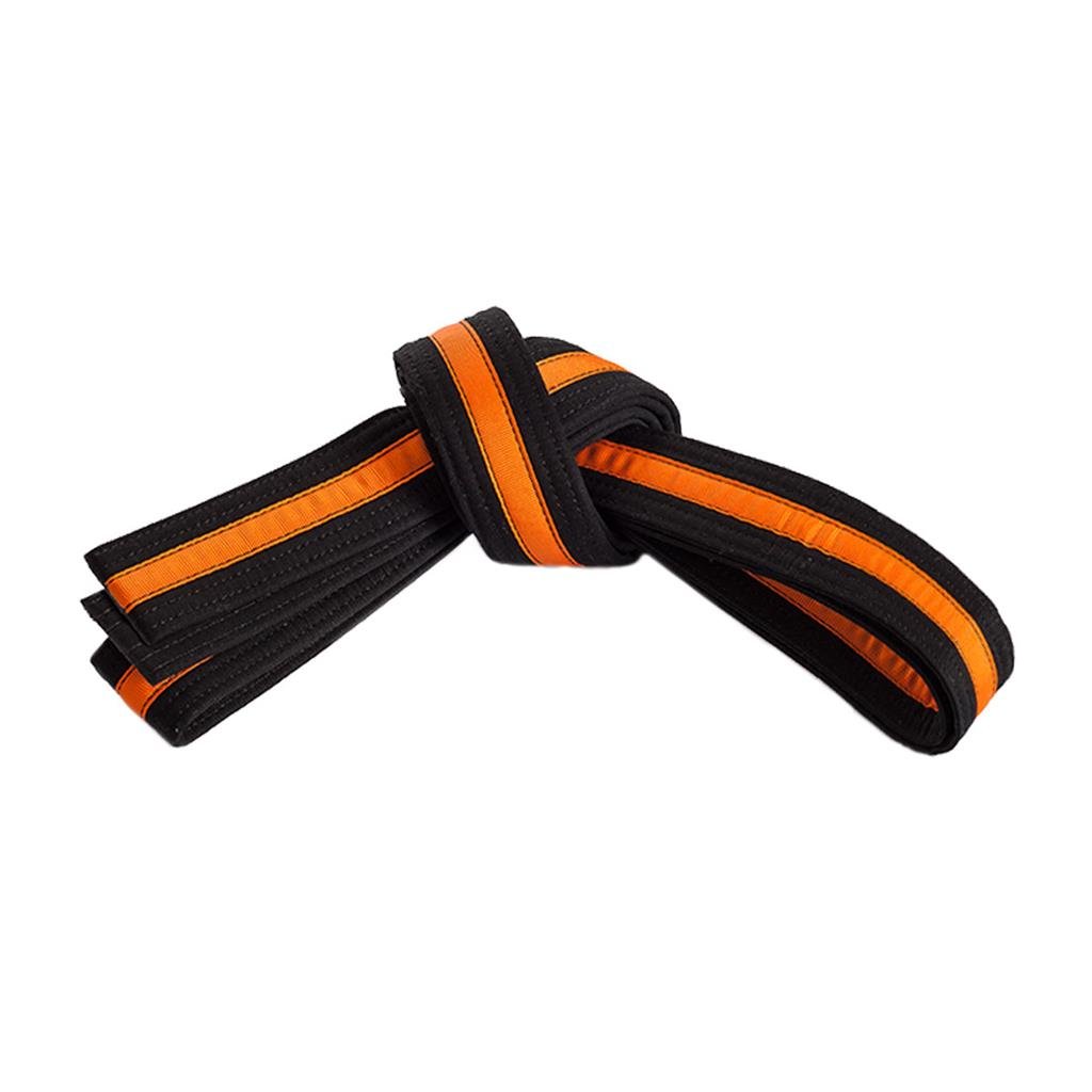 Double Wrap Striped Black Belt Black Orange