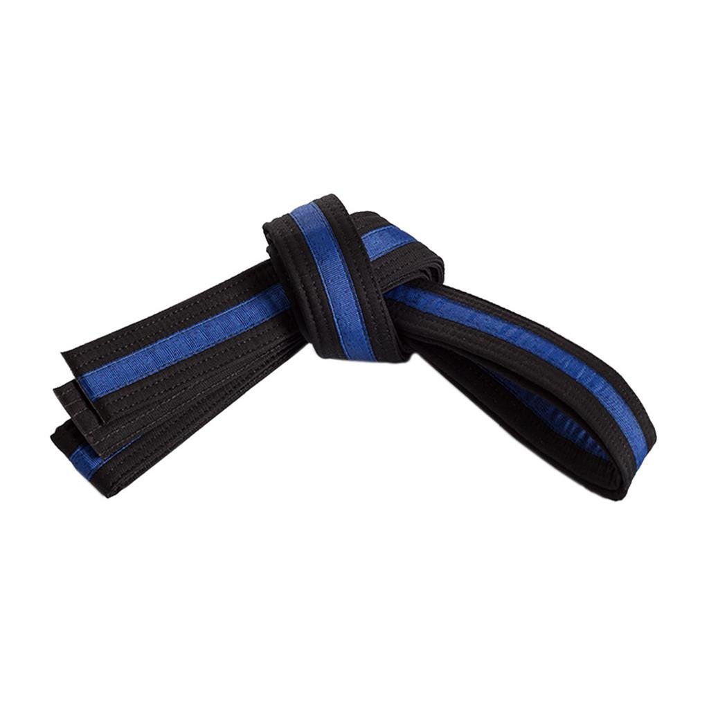 Double Wrap Striped Black Belt Black Blue
