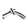 Double Wrap Striped White Belt White/Brown