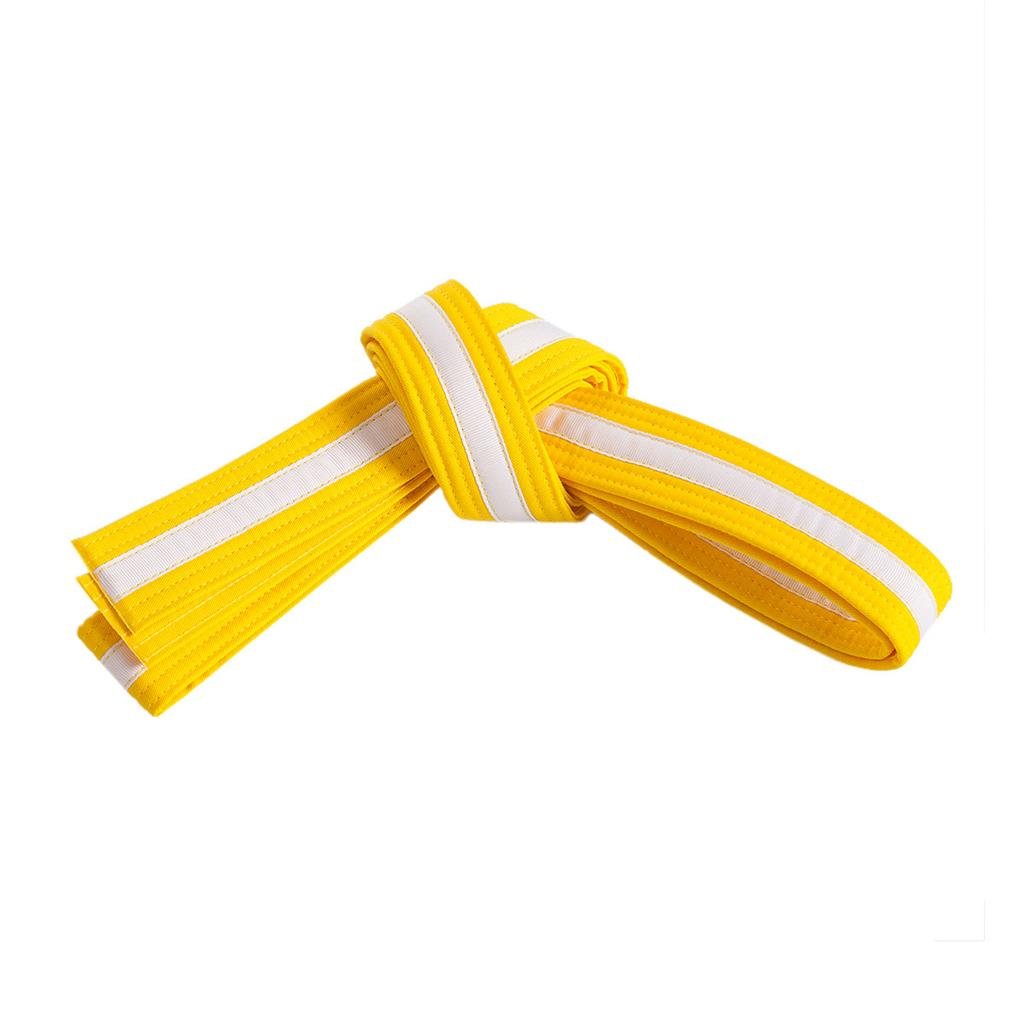 Double Wrap White Striped Belt Yellow/White