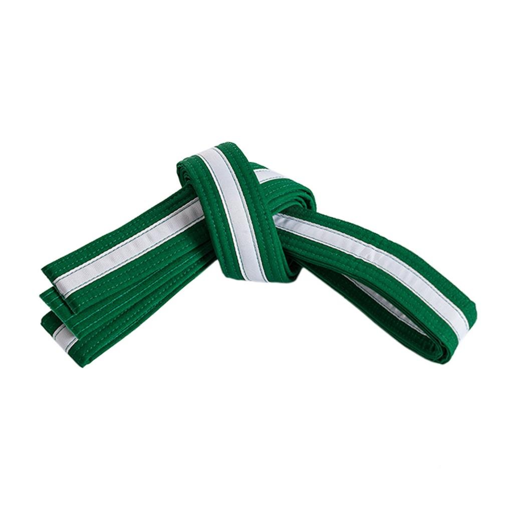 Double Wrap White Striped Belt Green/White