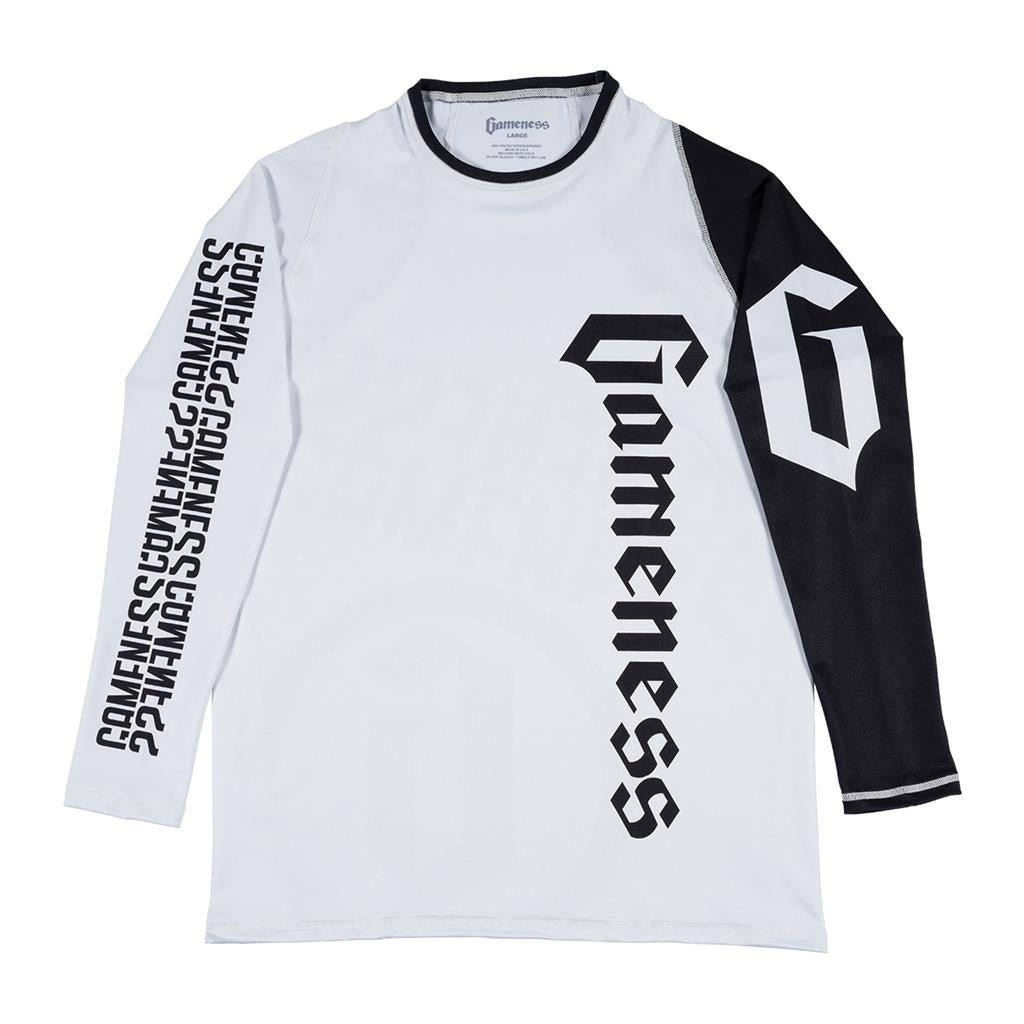Gameness Long Sleeve Pro Ranked Rashguard Large White