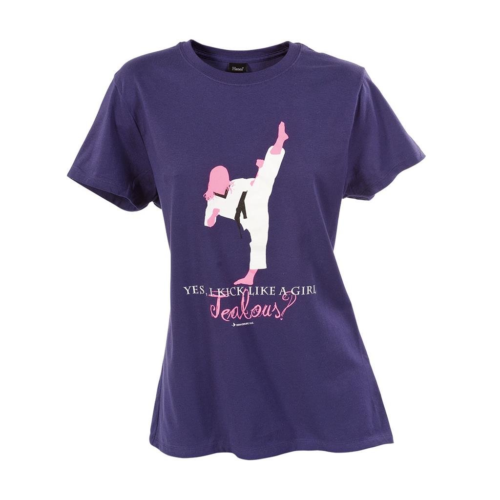Kick Like A Girl Tee Purple