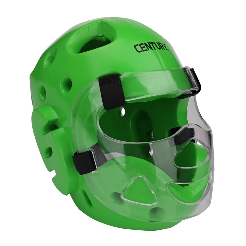 Student Sparring Headgear with Face Shield Neon Green