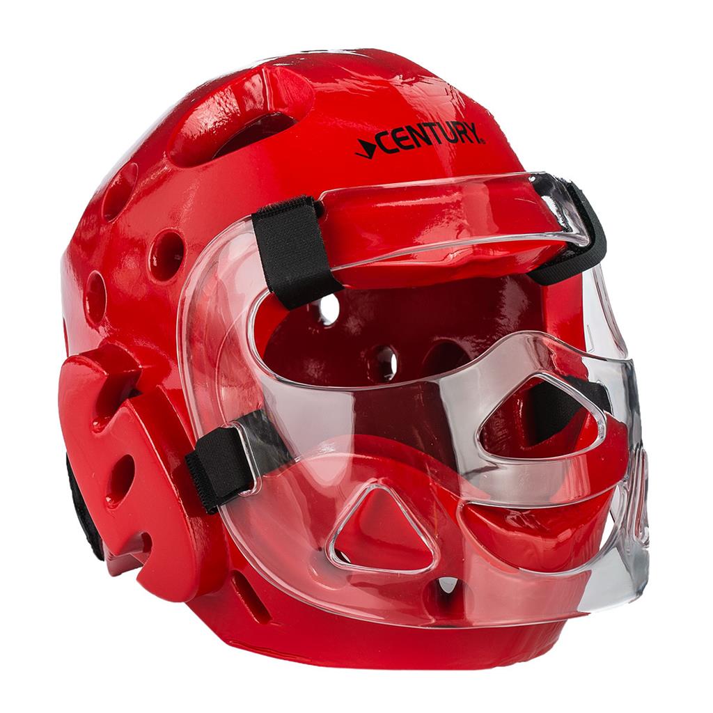 Student Sparring Headgear with Face Shield Red
