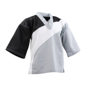 Tri-Color Diagonal Program Uniform Top White/Black/Grey