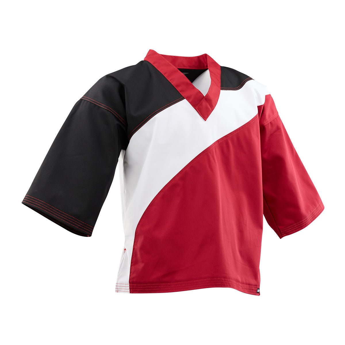 Tri-Color Diagonal Program Uniform Top Black/Red/White