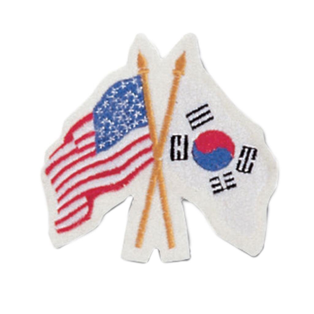 Iron-On USA/Korean Flags Patch