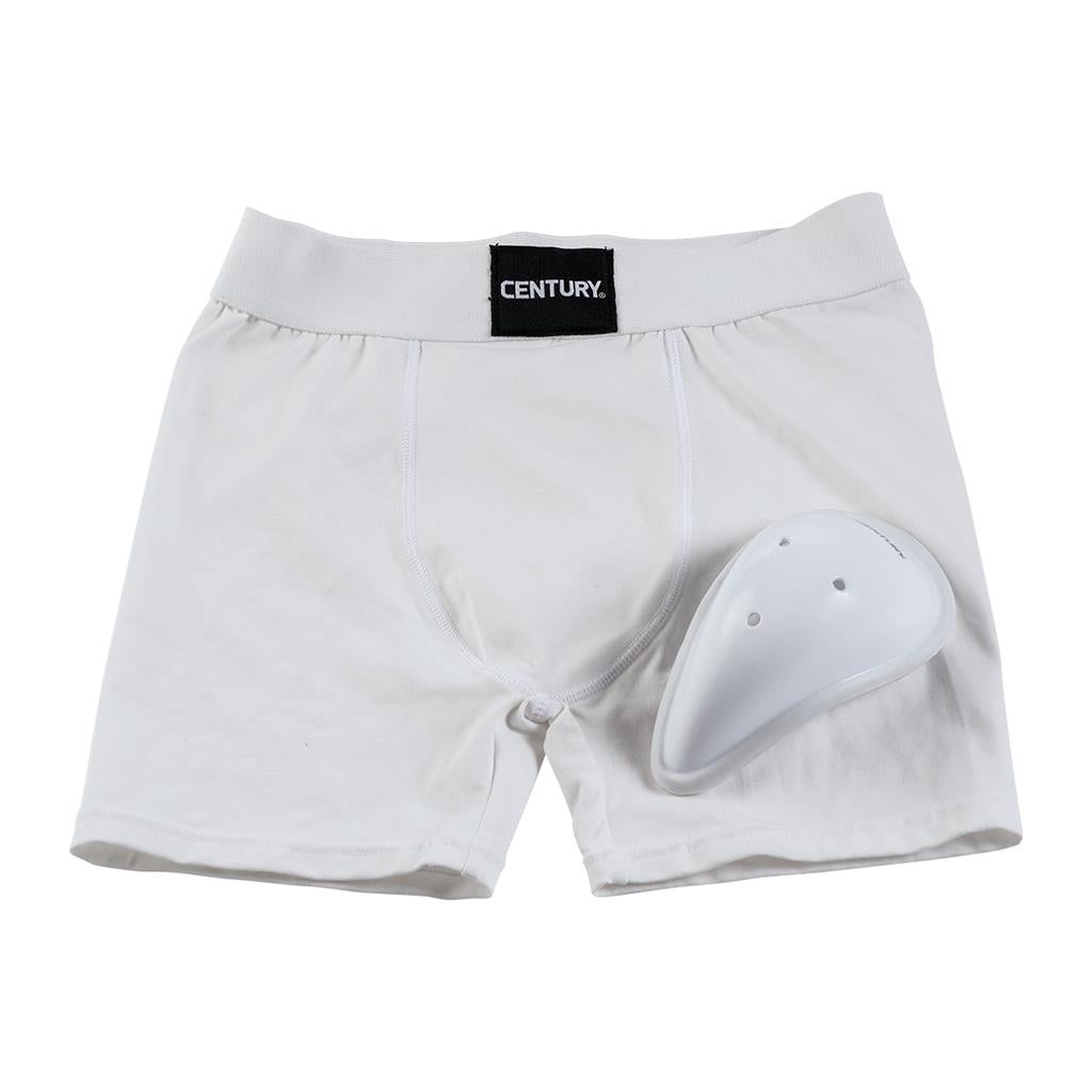 Youth and Peewee Boxer Brief with Cup White